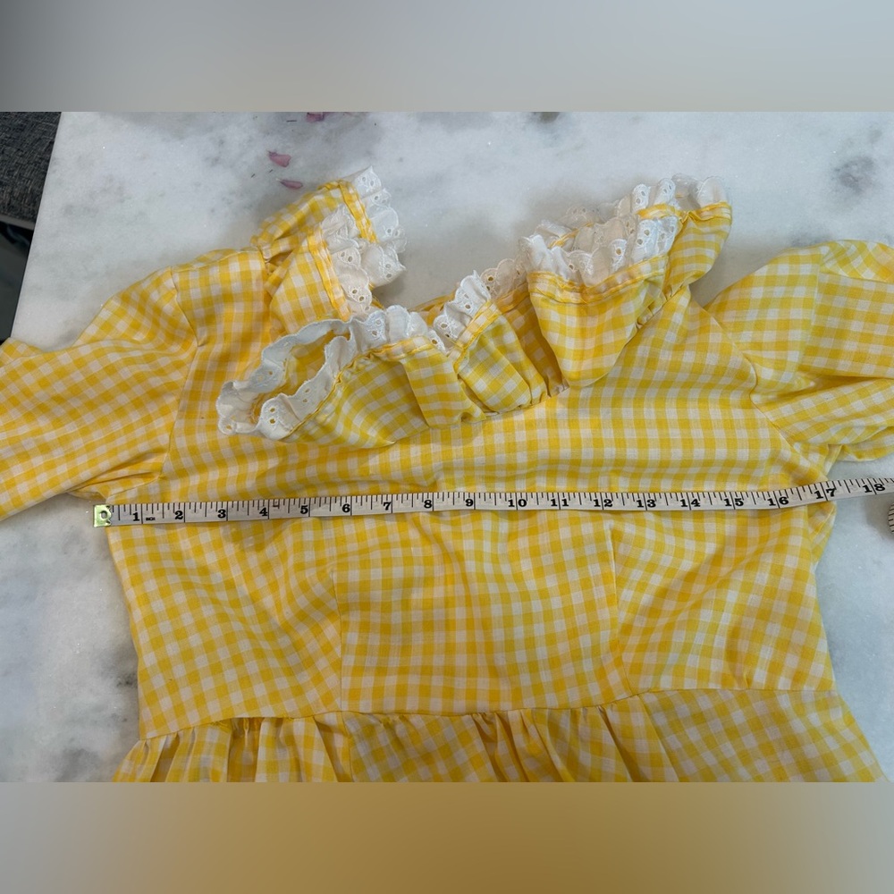 Handmade Prairie cottage-core Gingham Dress - Picture 9 of 16